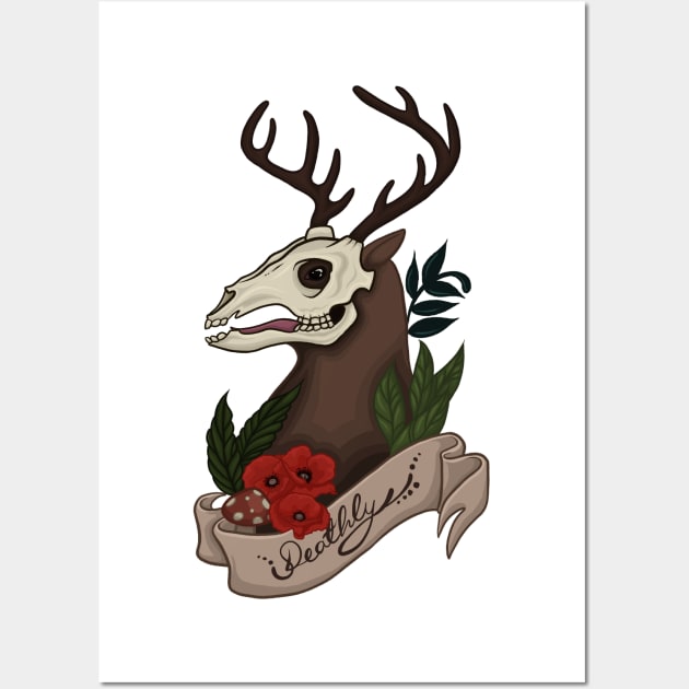 Deathly Deer Wall Art by The Dinky Box